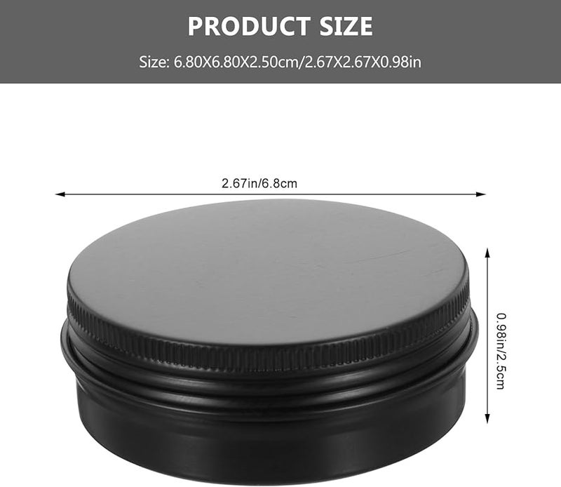 Beaupretty 10Pcs 60Ml Refillable Black Aluminum Face Cream Jars Leak Proof Travel Containers - Image 2